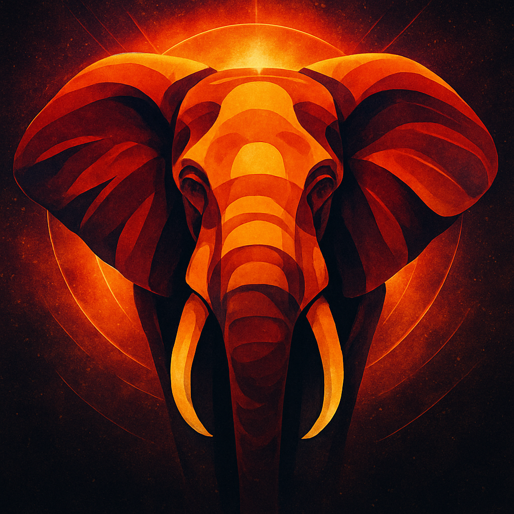 Solar Flare Elephant Portrait Paint by numbers art