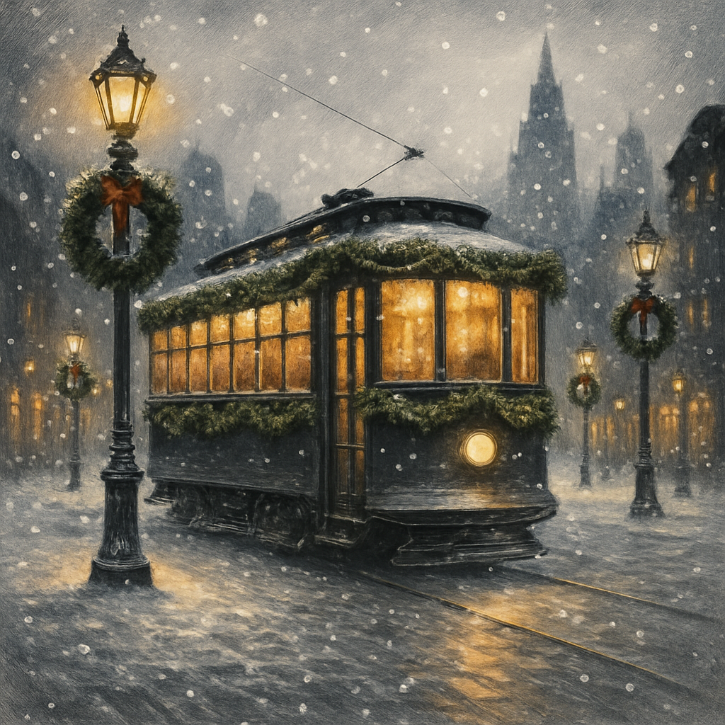 Icicle Streetcar Holiday Ride Numbered painting kits