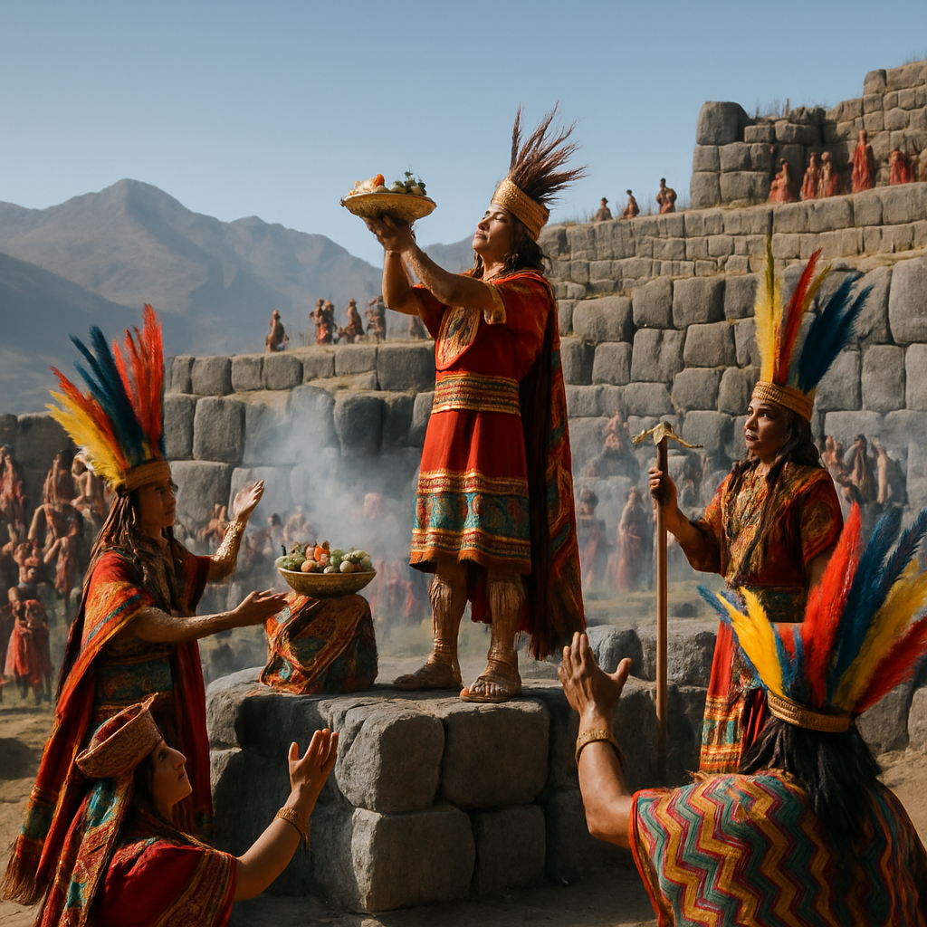 Inti Raymi Inca Sun Festival Cuzco paint by color