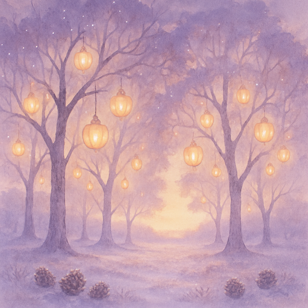 Ornament Orchard At Dawn paint by color