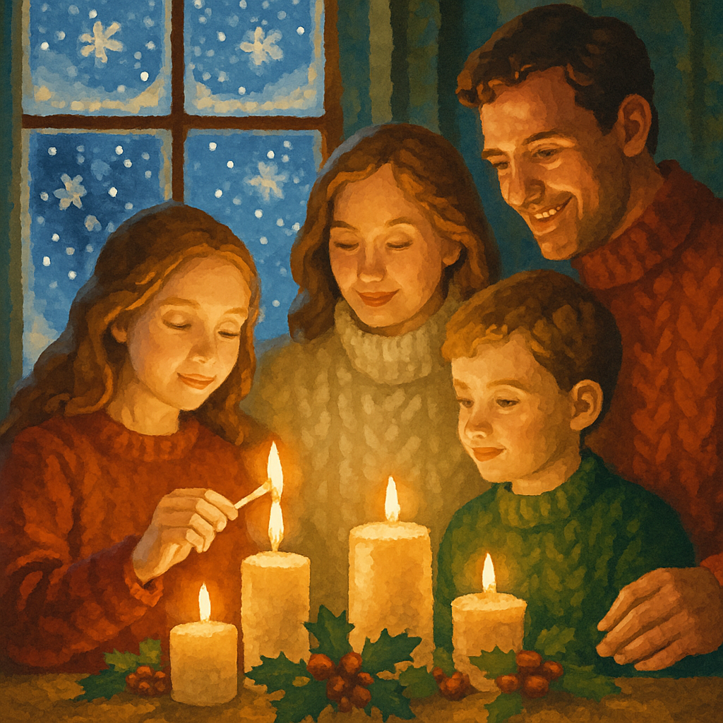 Snowflake Candlelit Night Paint by numbers kits