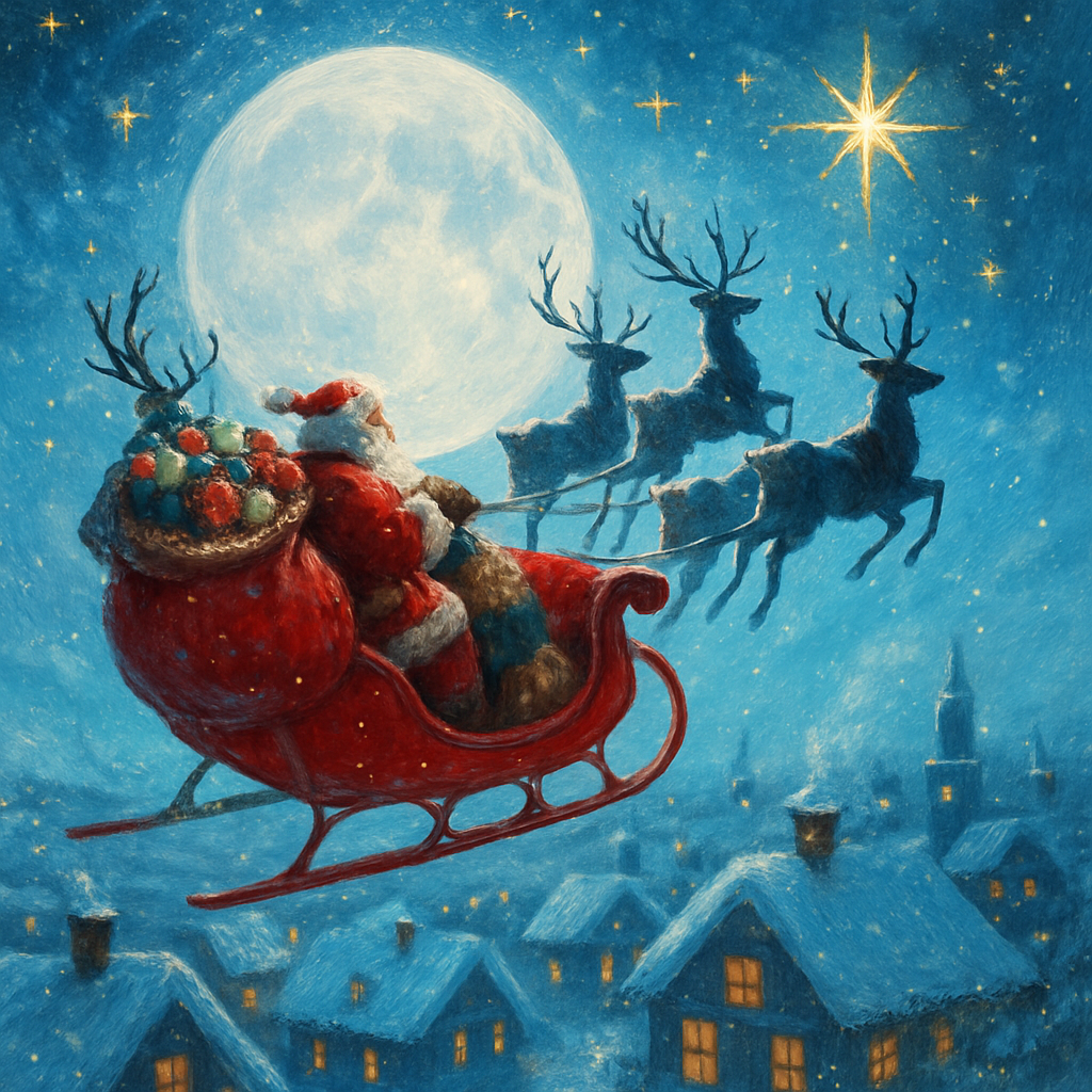 Santa Northern Star Trail Painting by numbers kit