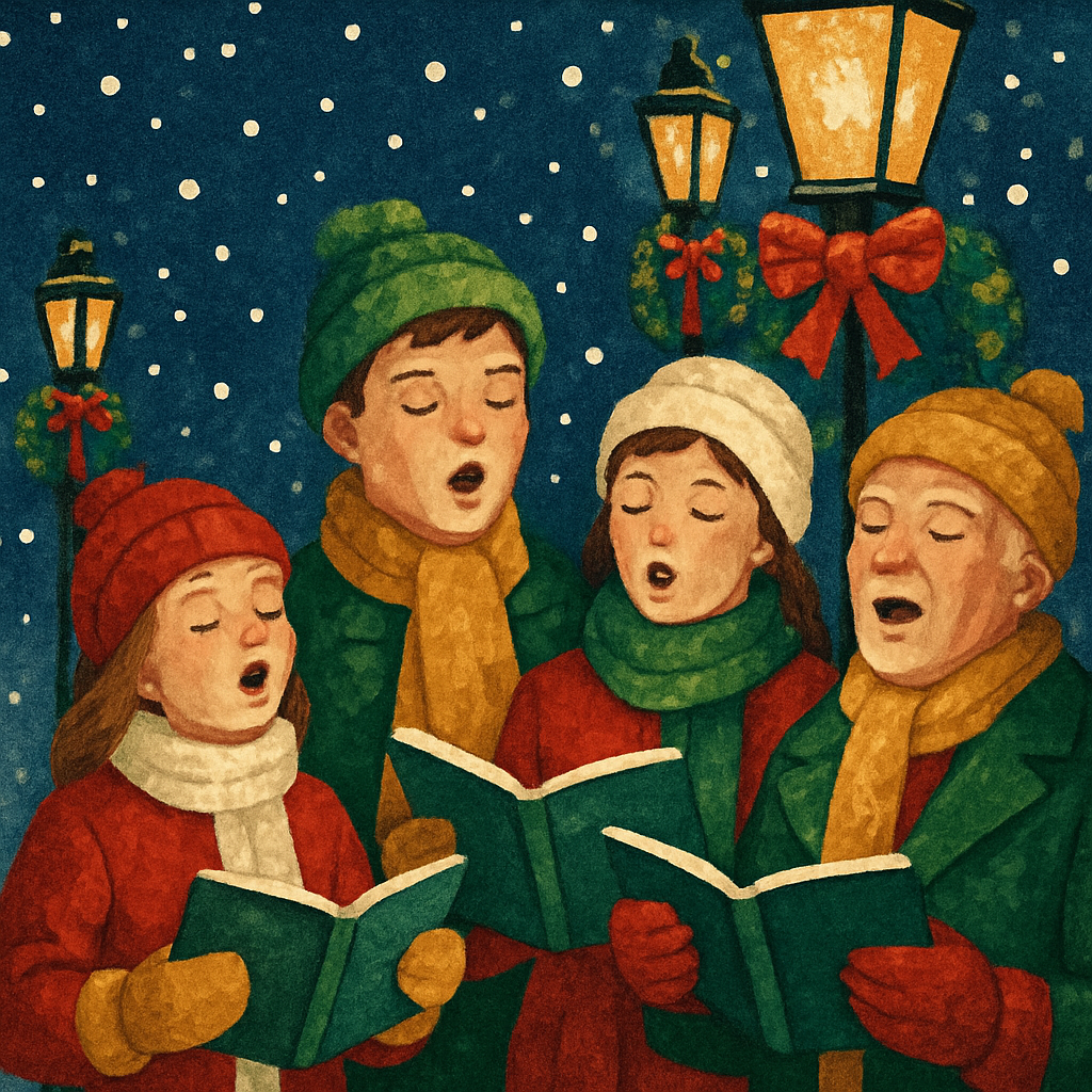 Frost-Kissed Carolers Number painting