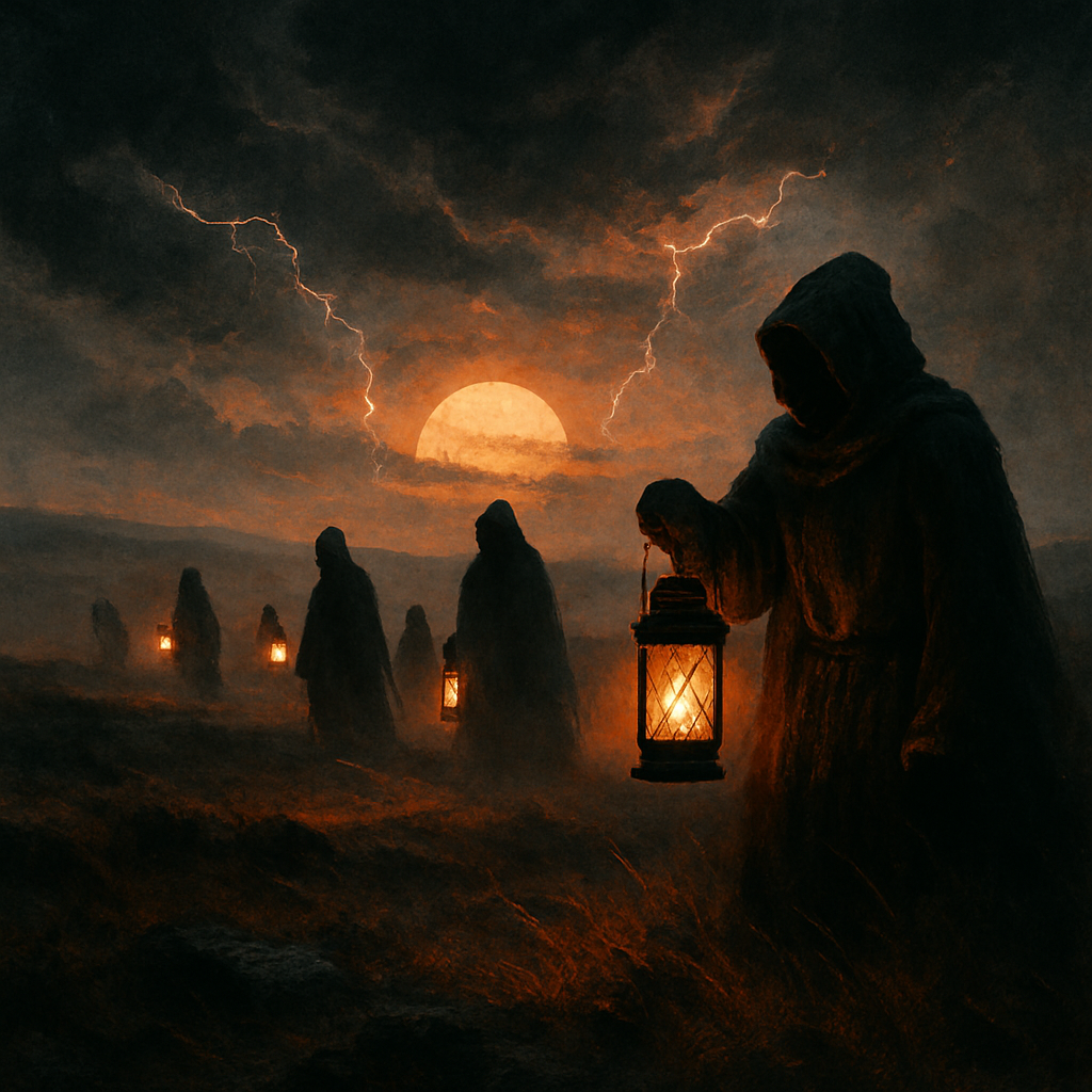 Lanterns Over The Moor paint by color