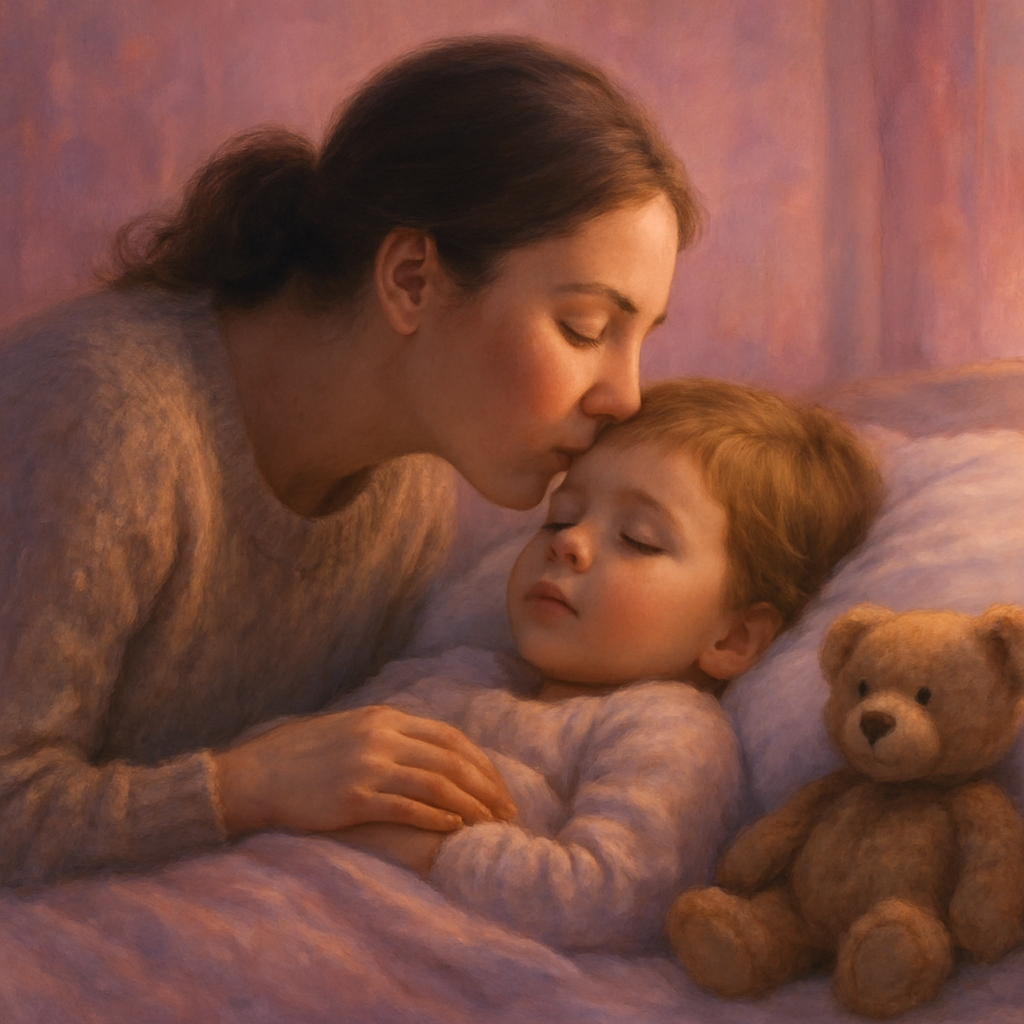 A Mothers Gentle Kiss Goodnight Number painting