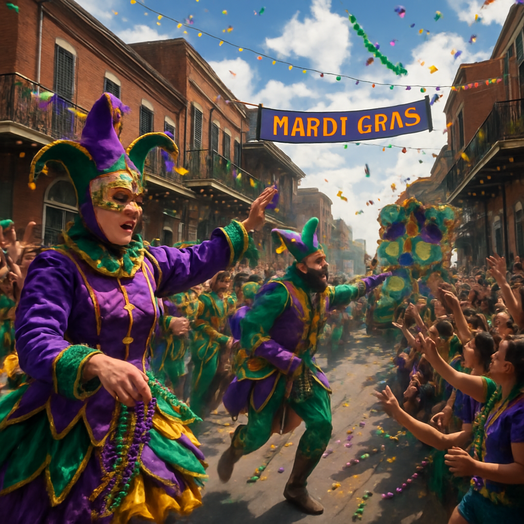 Mardi Gras Colorful Street Parade DIY paint by numbers
