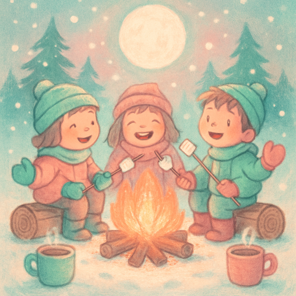 Marshmallow Moon Campfire paint by number
