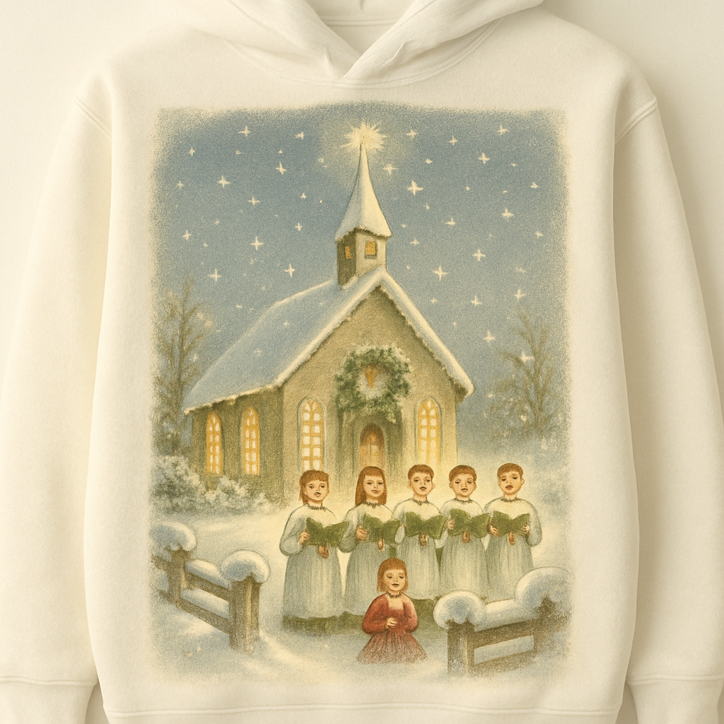 Snowy Chapel Choir At Dusk Paint by numbers kits