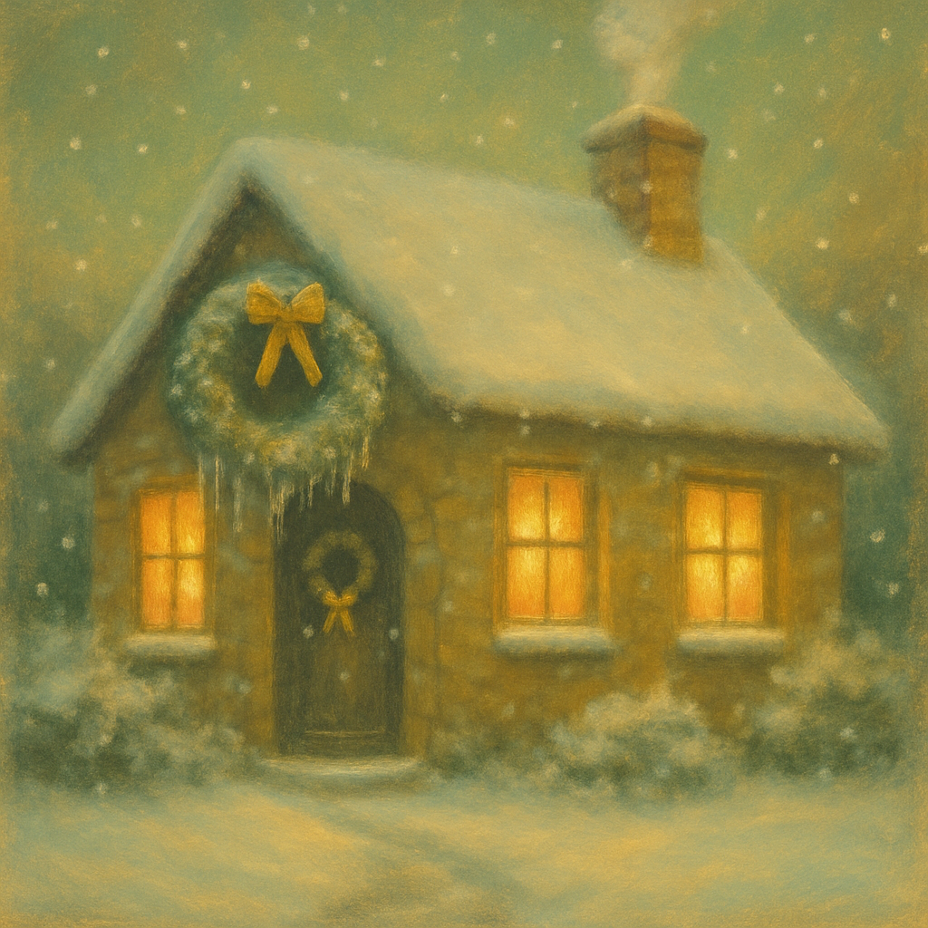 Icicle Wreath Cottage Glow paint by number