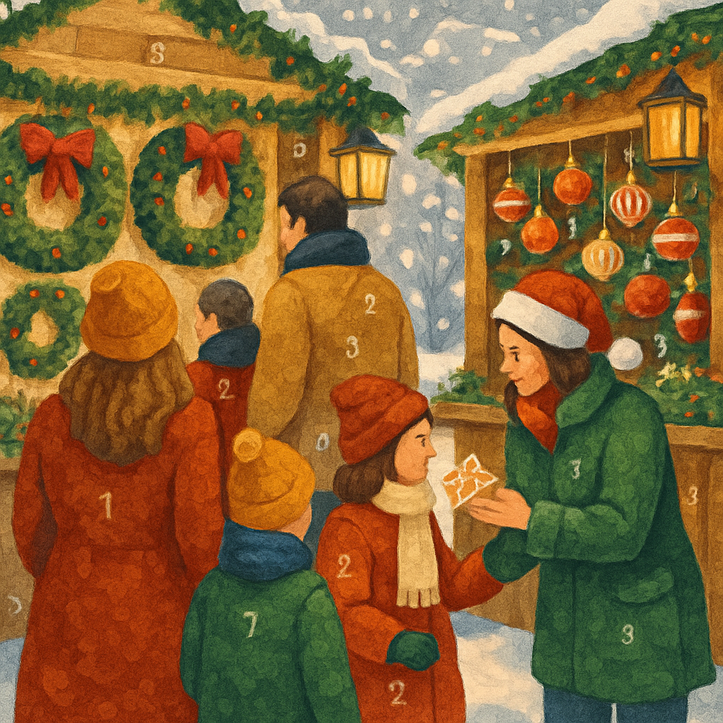 Snowflake Street Festive Market DIY paint by numbers