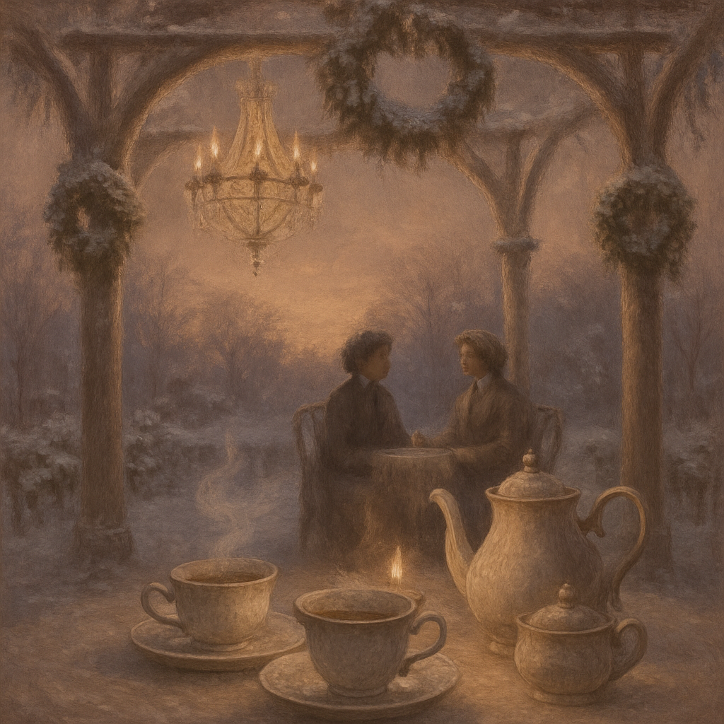 Victorian Snow Tea Garden DIY paint by numbers