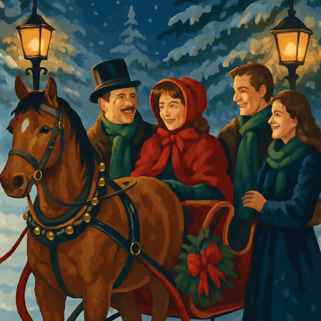 Festive Sleighside Embrace Numbered painting kits