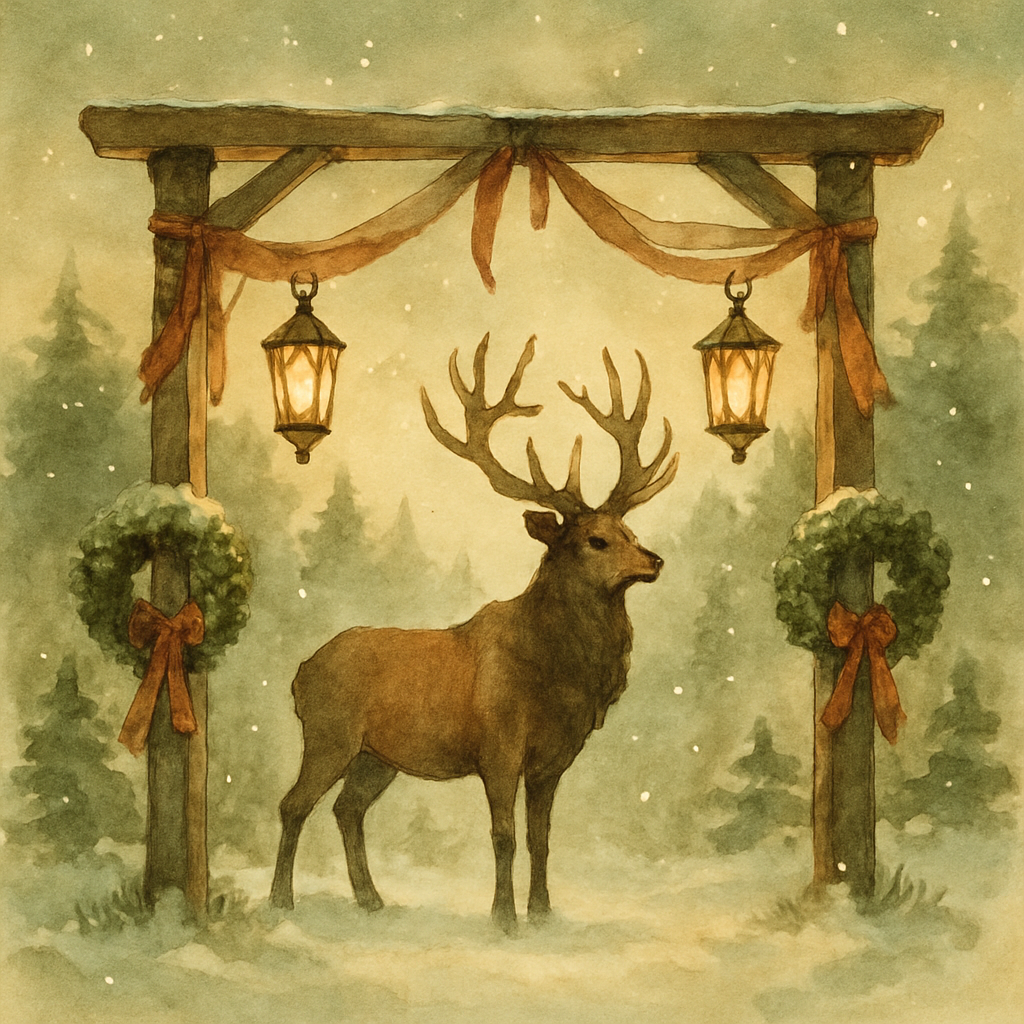 Lantern Elk At The Forest Gate Paint by numbers art
