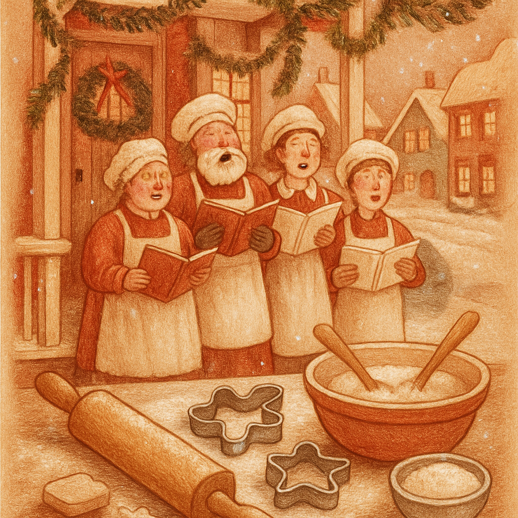 Snowbound Bakery Porch Carol painting number kit