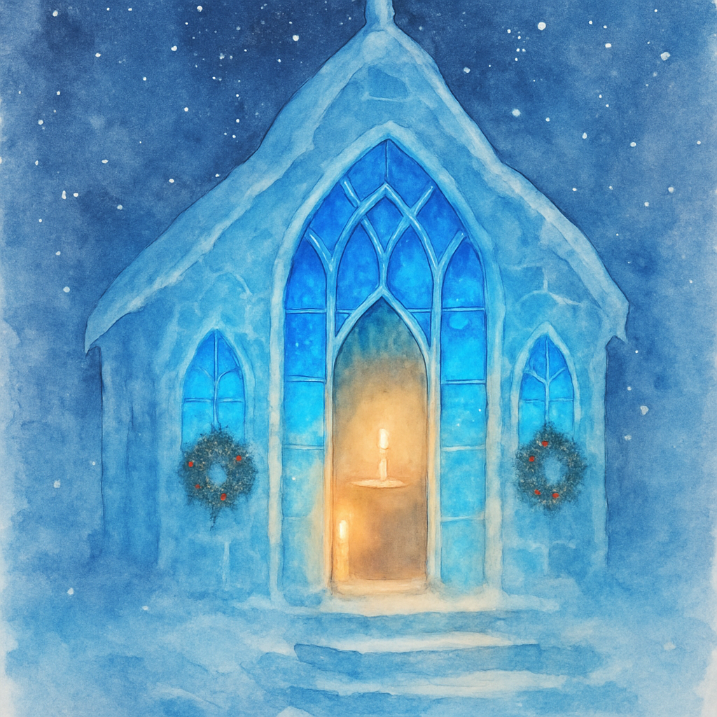 Sapphire Ice Chapel Window Paint by numbers art