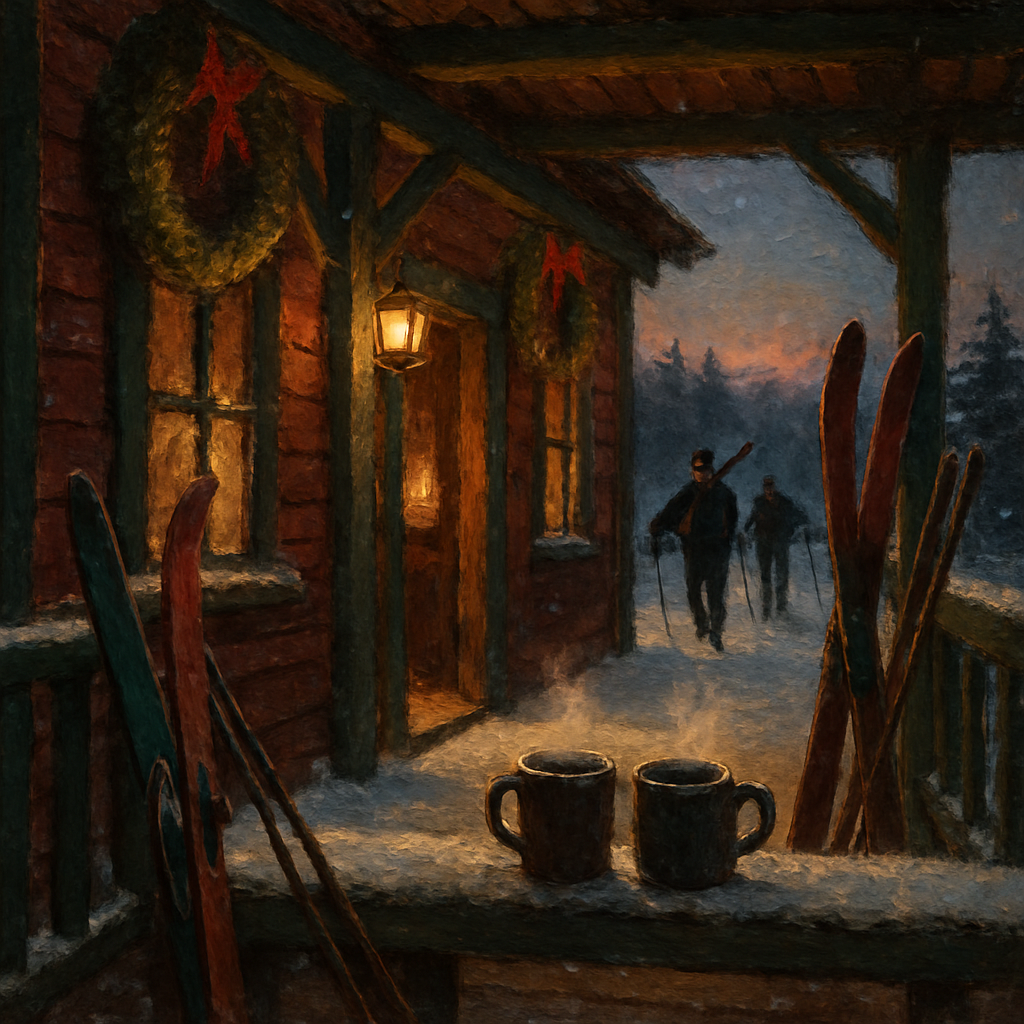 Frosted Lantern Ski Lodge painting number kit