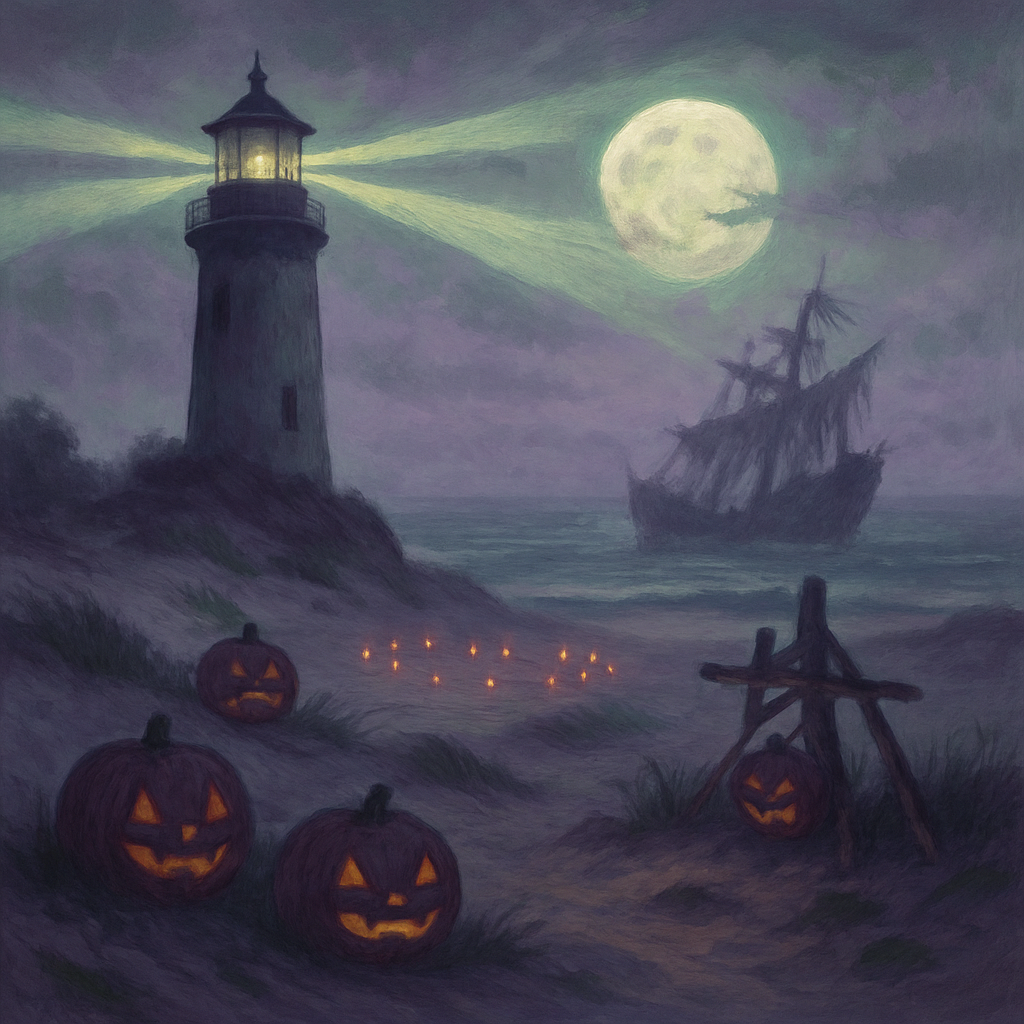 Spectral Lighthouse Dunes Number painting