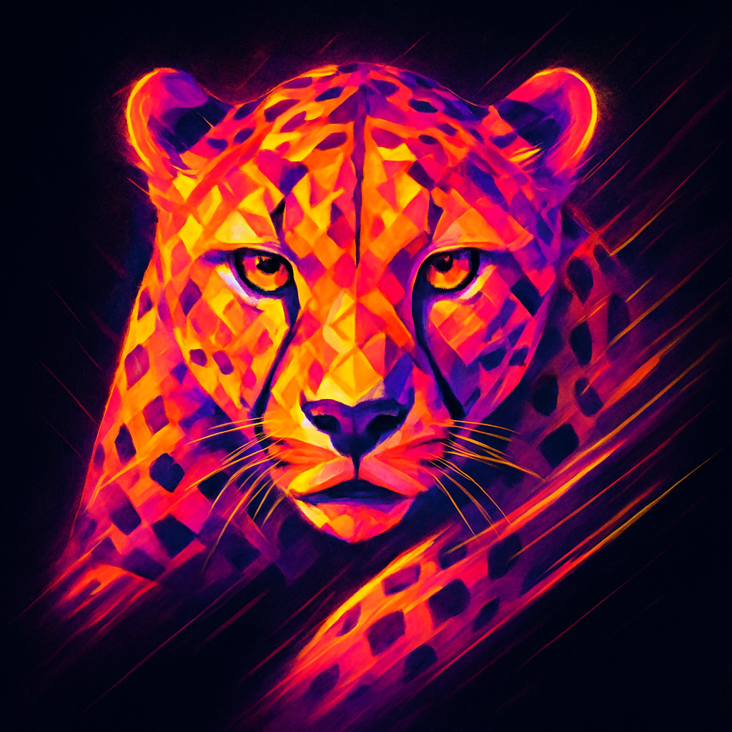 Chromatic Cheetah Sprint Paint by numbers art
