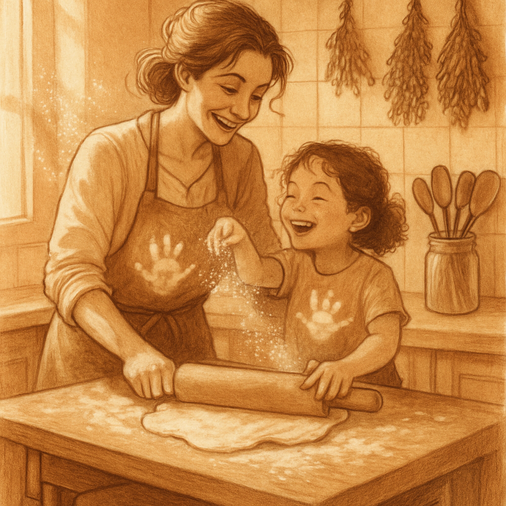 Kitchen Baking Lesson With Mom paint by color