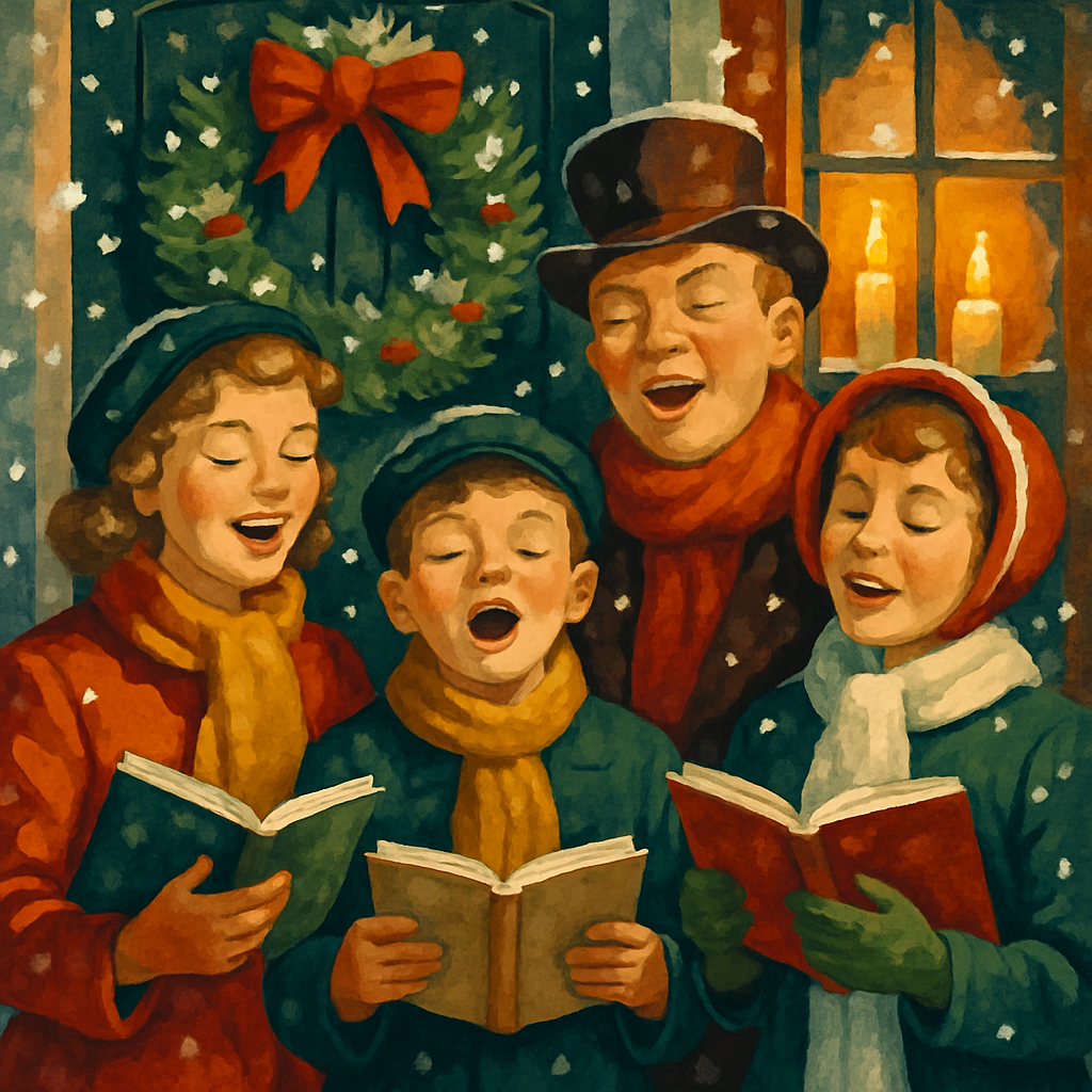 Carolers Under Candlelight paint by numbers