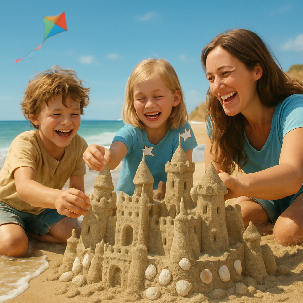 Seaside Sandcastle Builders Painting by numbers kit