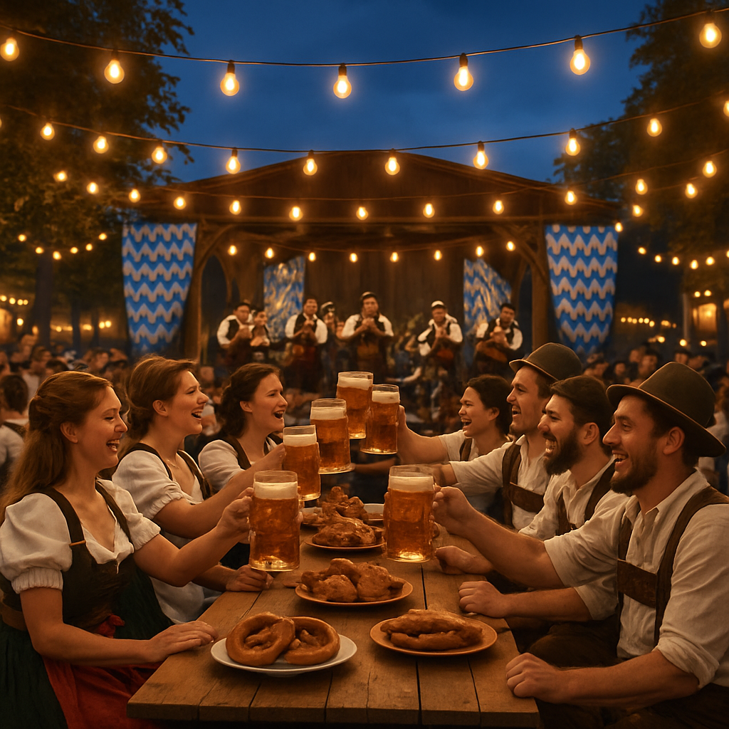 Oktoberfest Cheers With Lederhosen Friends paint by number