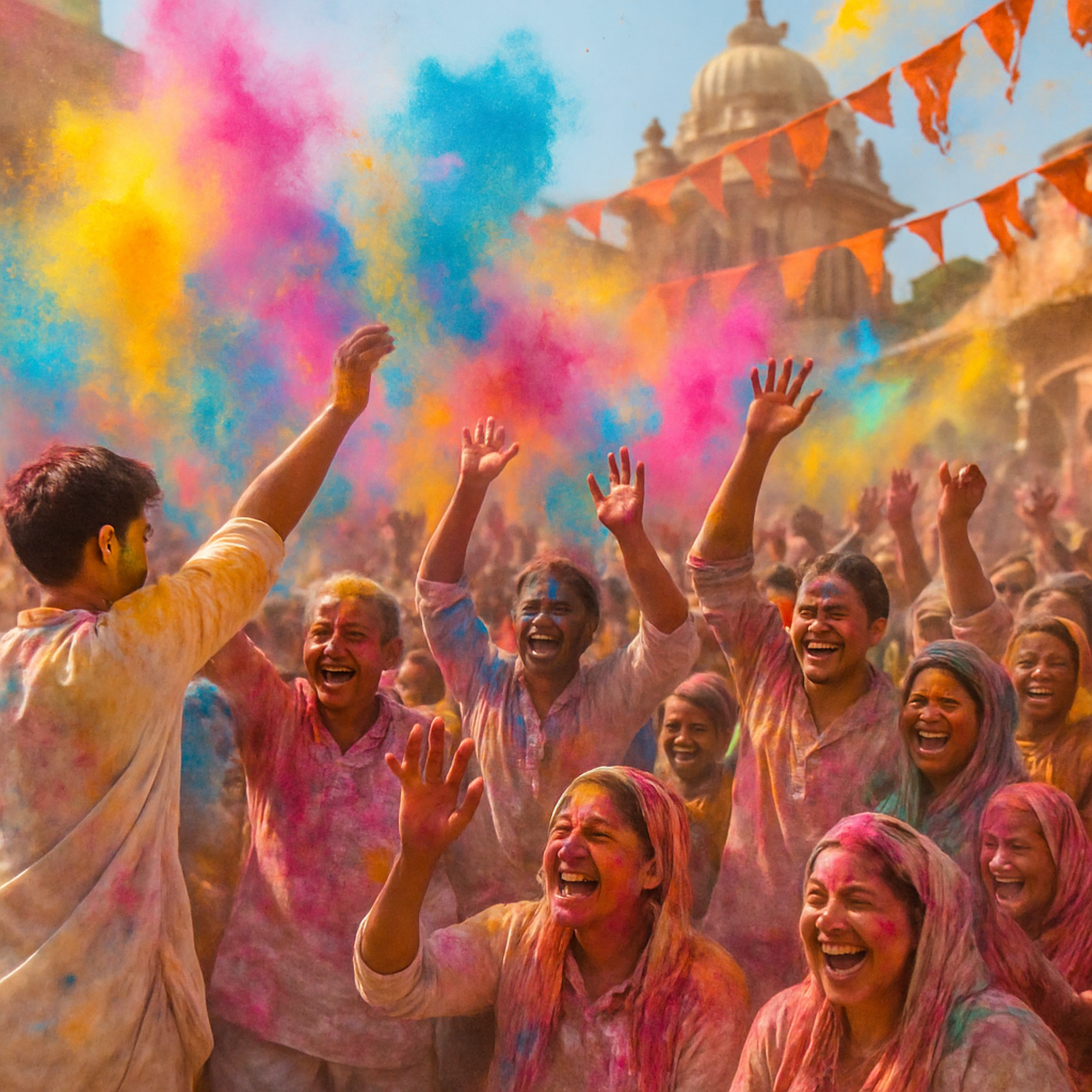 Holi Festival Of Colors Celebration Number painting