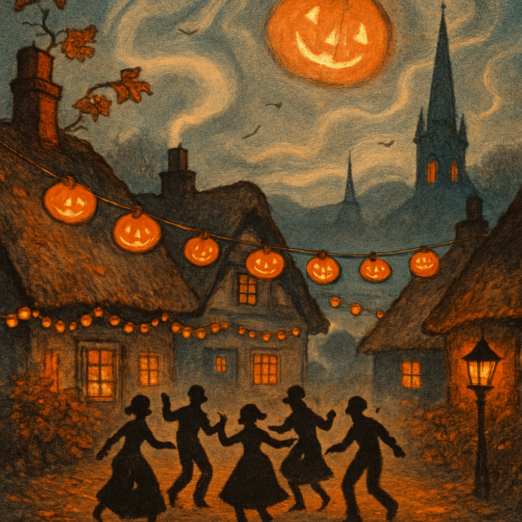 Thatchroof Moonlit Hamlet Paint by numbers art
