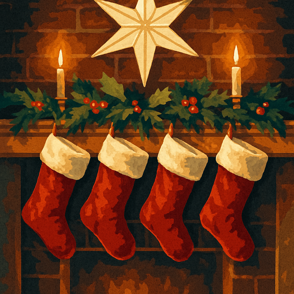 Starry Stocking Scene Painting by numbers kit