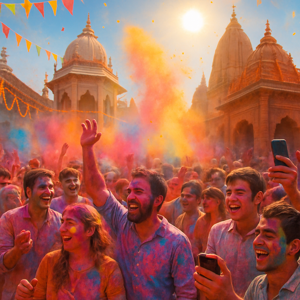 Vibrant Colors Of Holi Celebration paint by numbers