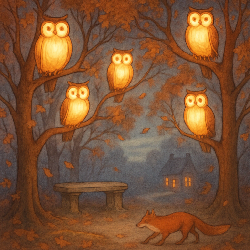 Grove Of Lantern Owls DIY paint by numbers