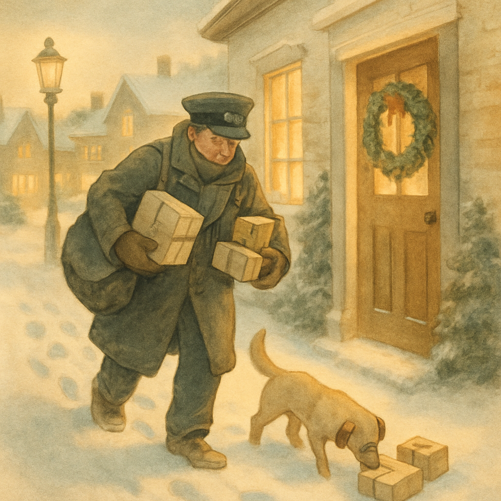 Midwinter Postman Delivering Joy paint by color