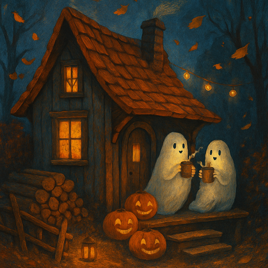 Hearthside Haunt Cottage Paint by numbers art