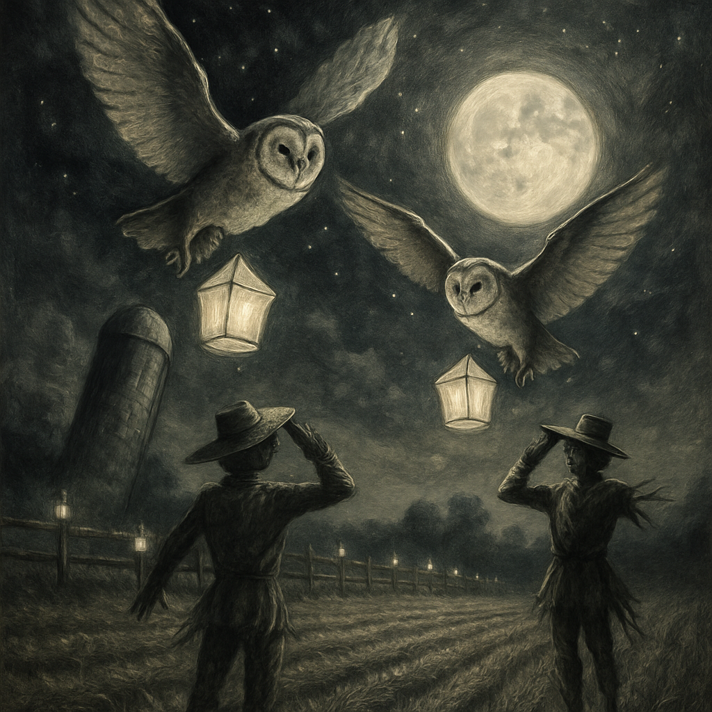 Barn Owl Lantern Field Painting by numbers kit
