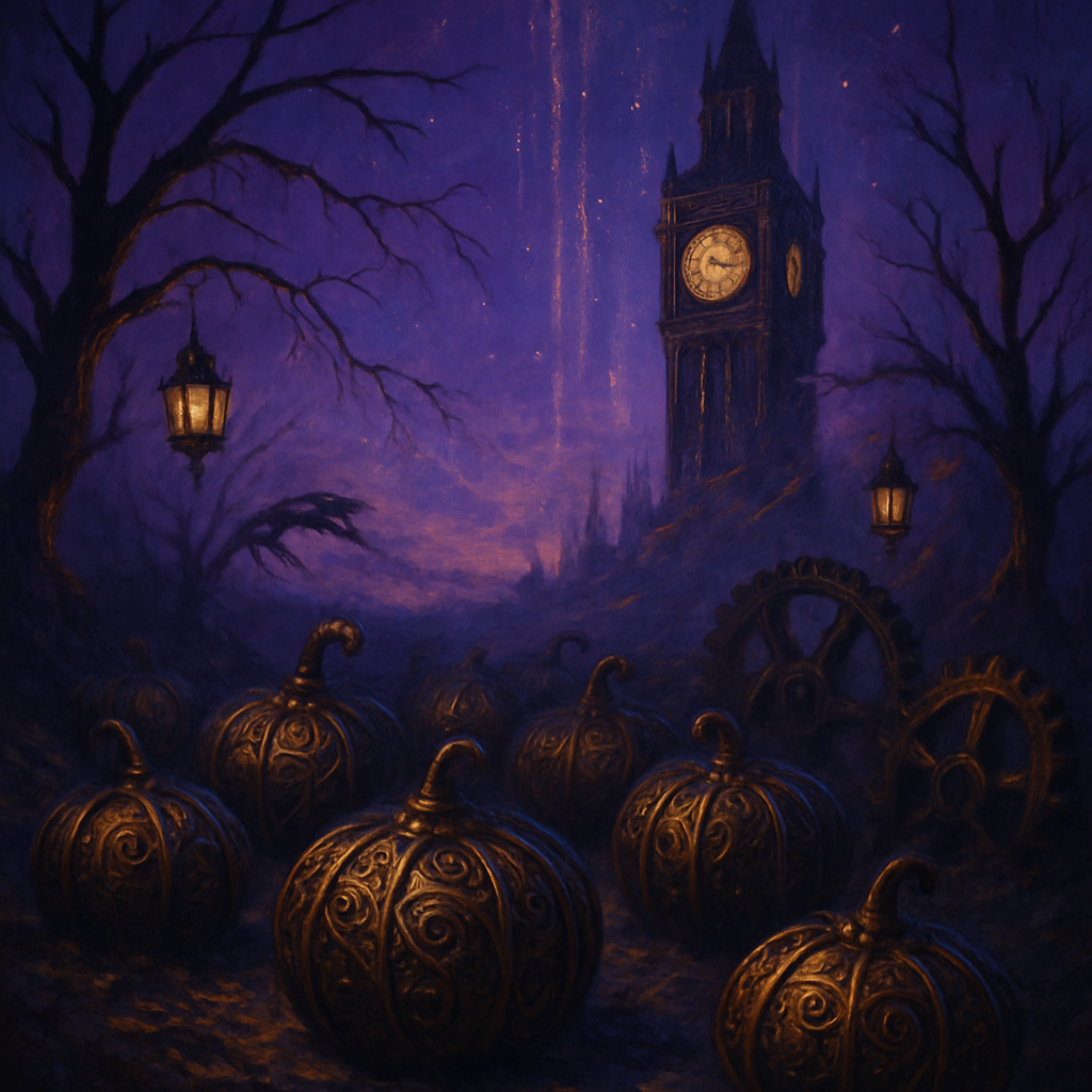 Broken Clockwork Pumpkin Patch Number painting