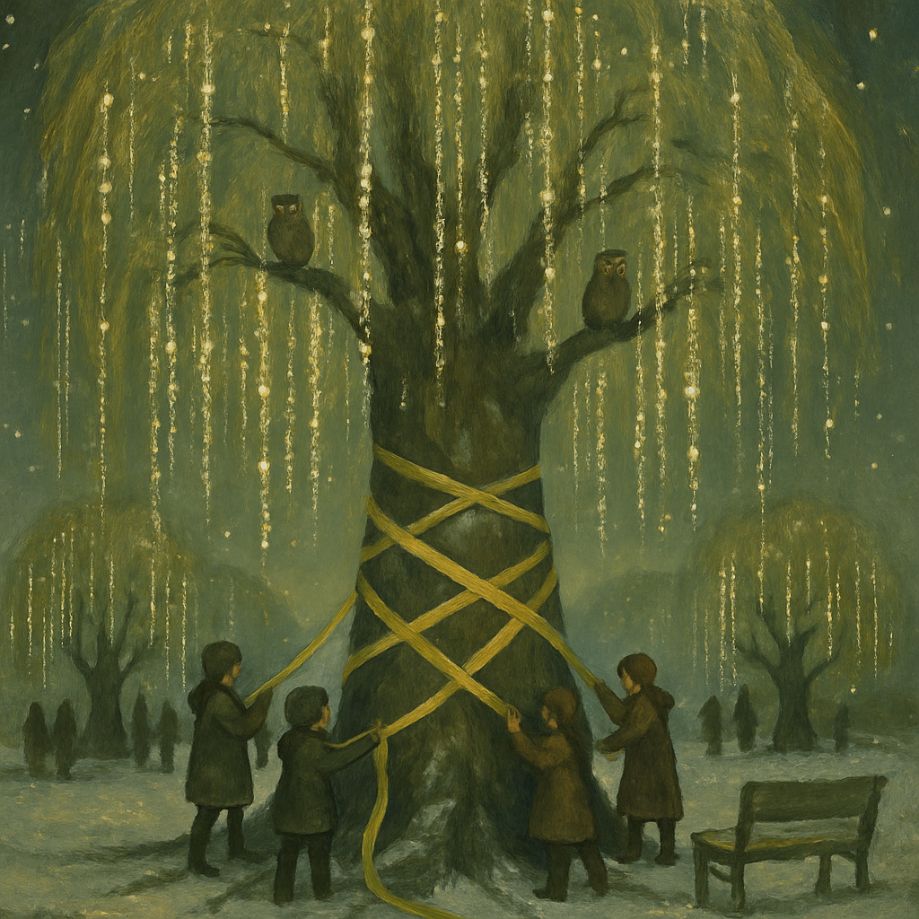 Willow Wrapped In Lights paint by color