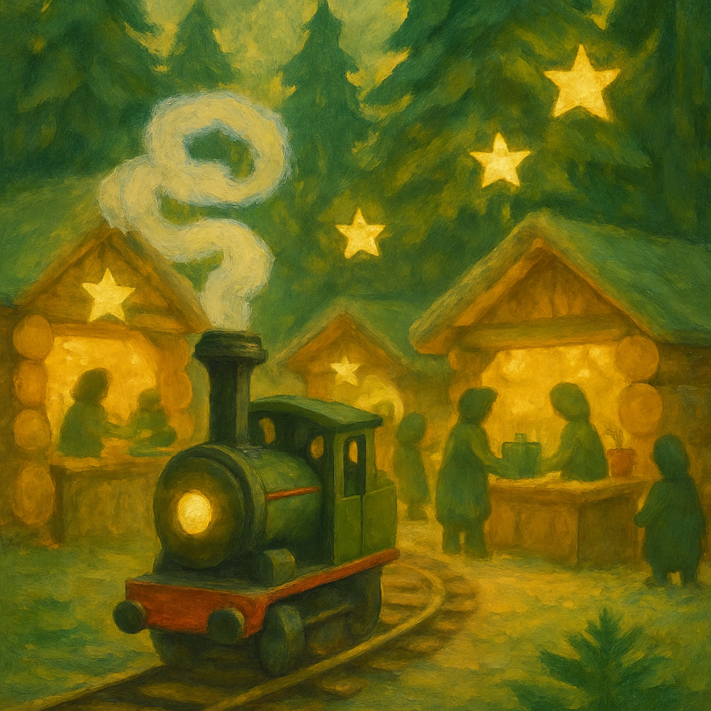 Toy Train Through Pine Bazaar painting number kit