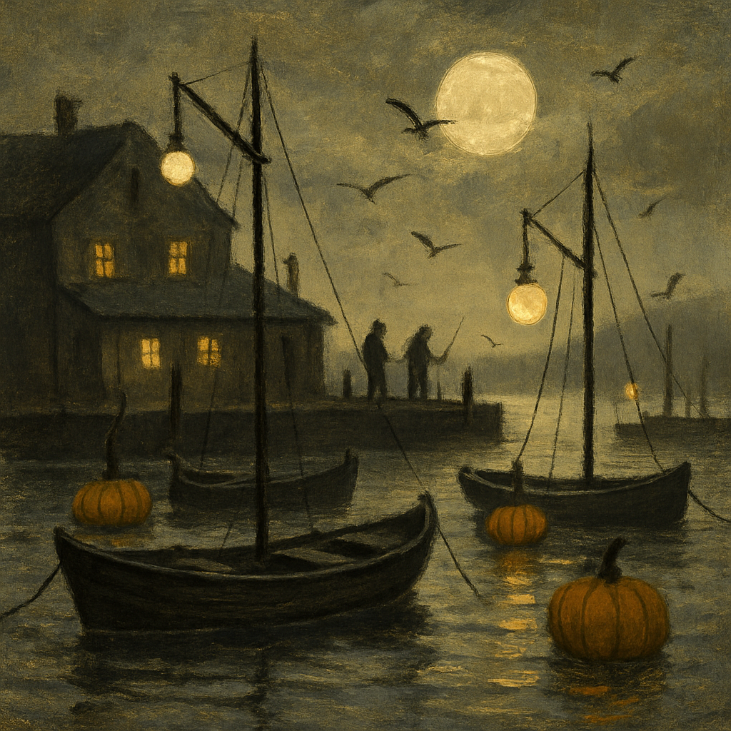 Pewter Sky Pumpkin Harbor Painting by numbers kit