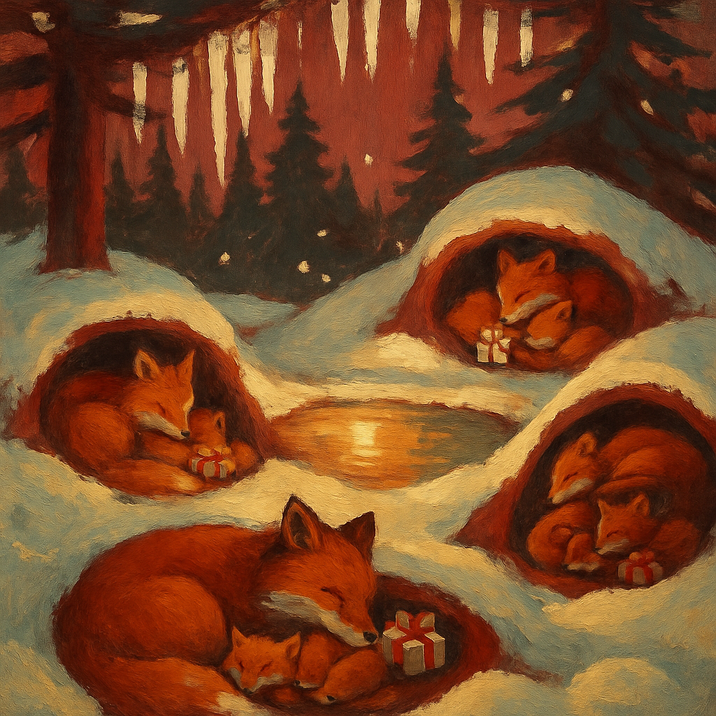 Frostbound Fox Hollow Number painting