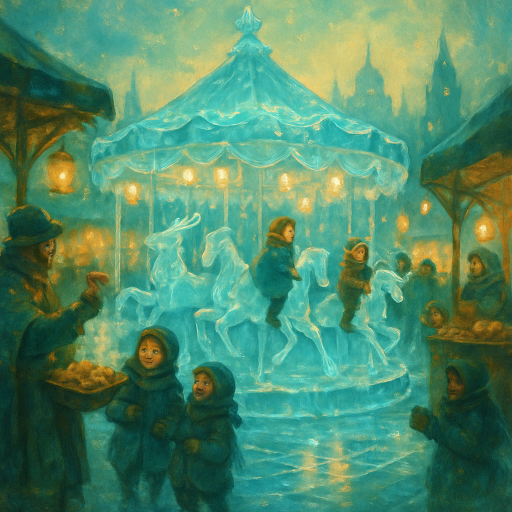 Glittering Ice Market Carousel Painting by numbers kit