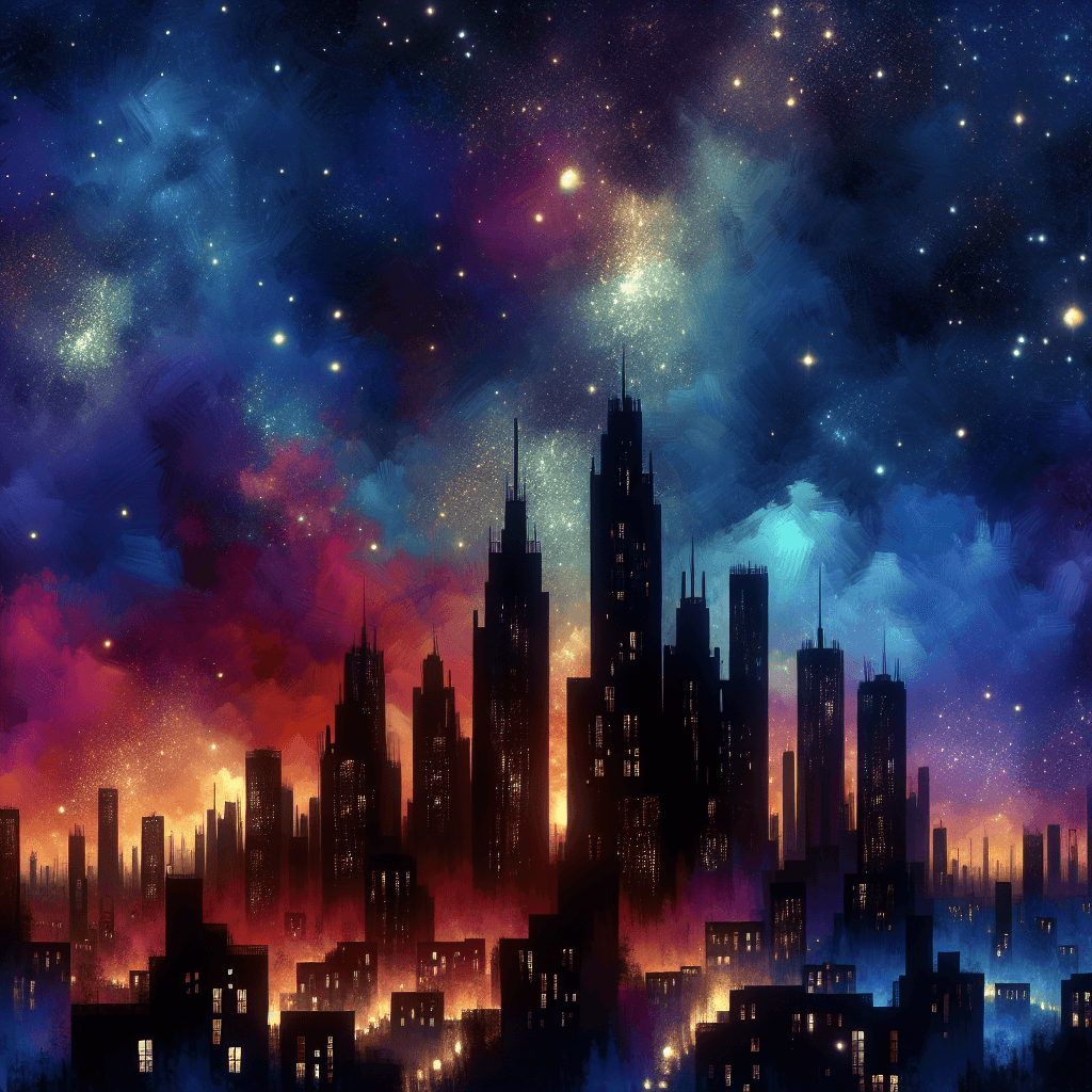 Celestial Night Skyline Paint By Numbers