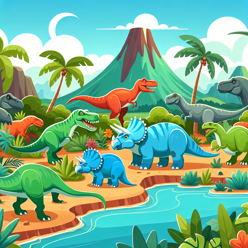 Colorful Dinosaur Safari Painting By Numbers Kit
