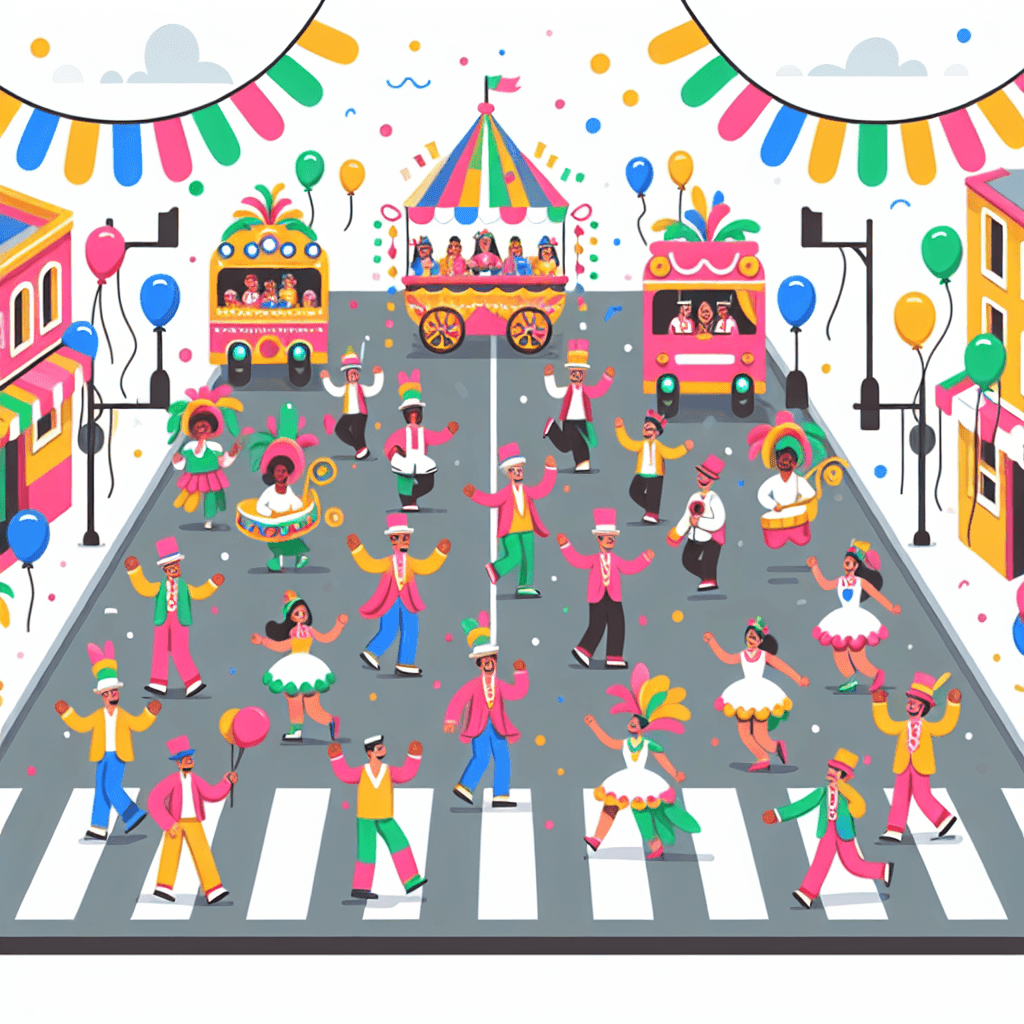 Bright Carnival Parade Number Painting