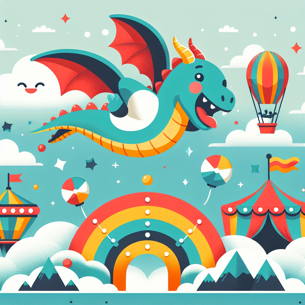 Friendly Dragon's Sky Carnival Paint By Numbers Art