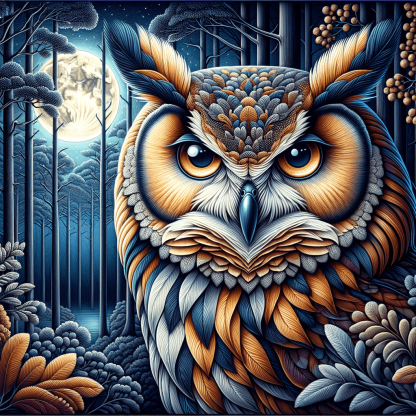 Owl's Midnight Wisdom Painting By Numbers Kit