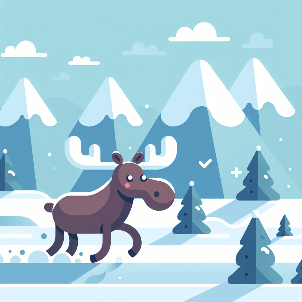 Mountainous Moose Meander Painting Number Kit
