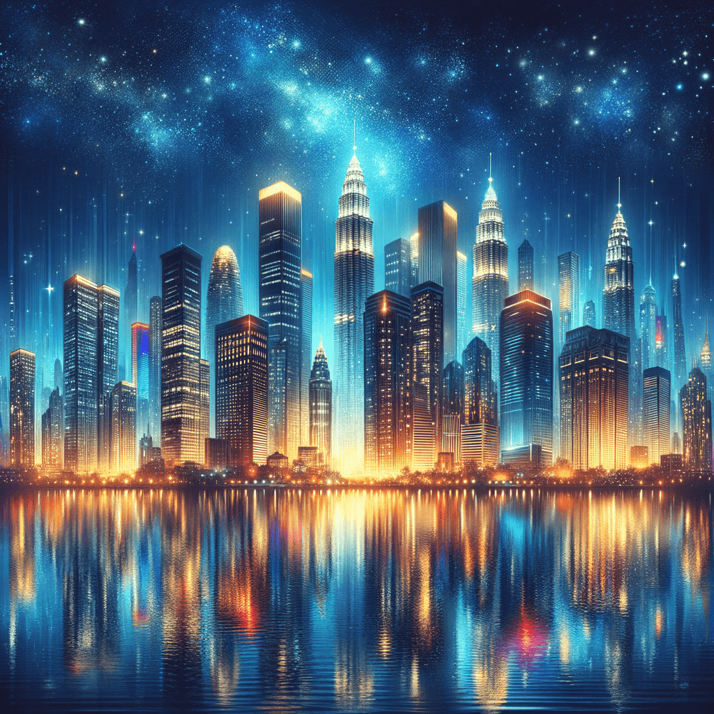 Dazzling City Skyline Painting Number Kit