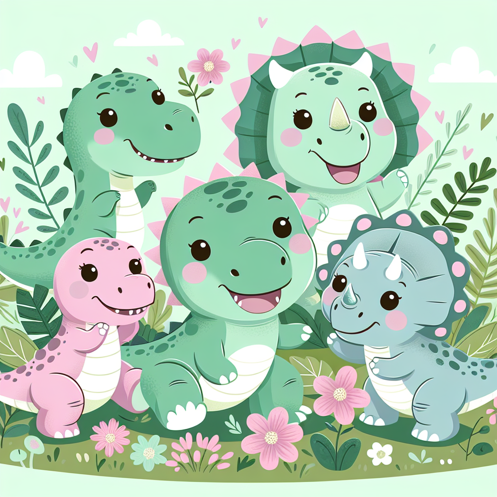 Cuddly Baby Dinosaurs Numbered Painting Kits