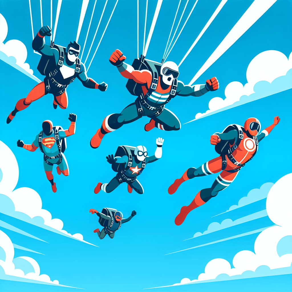 Skydiving Superheroes Painting By Numbers Kit