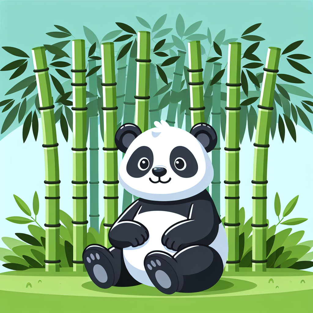Charming Panda Bamboo Grove DIY Paint By Numbers